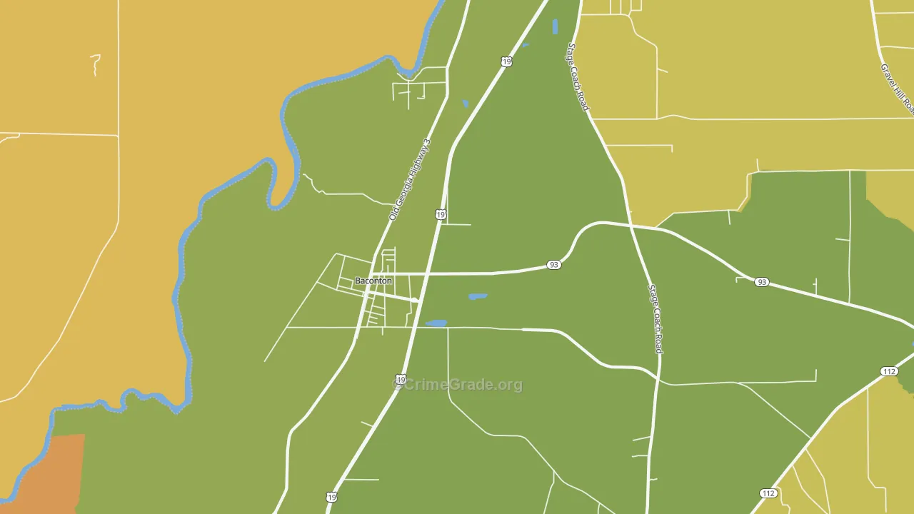 Greenough, GA Map of Murder Rates