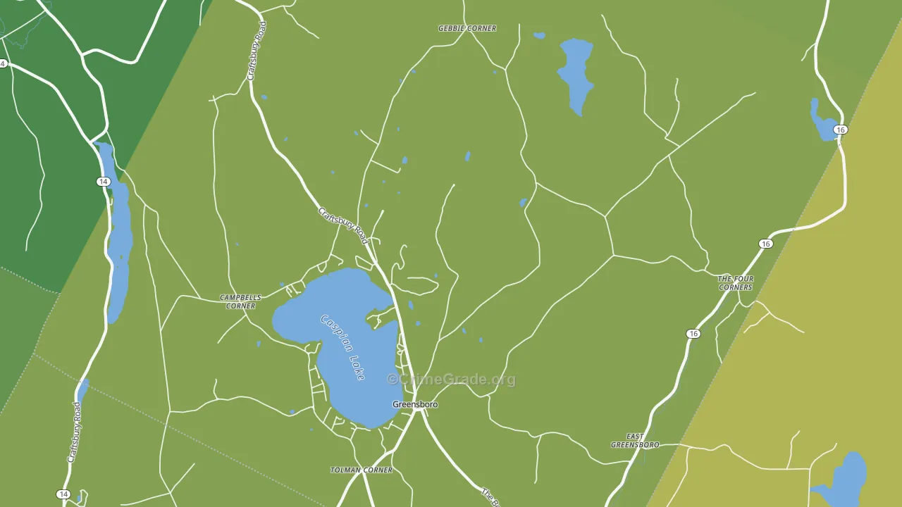 Greensboro, VT Map of Murder Rates