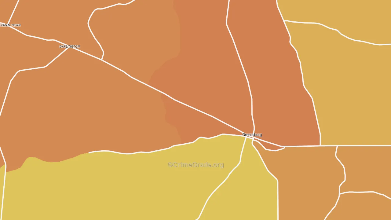 Greensburg, LA Map of Murder Rates