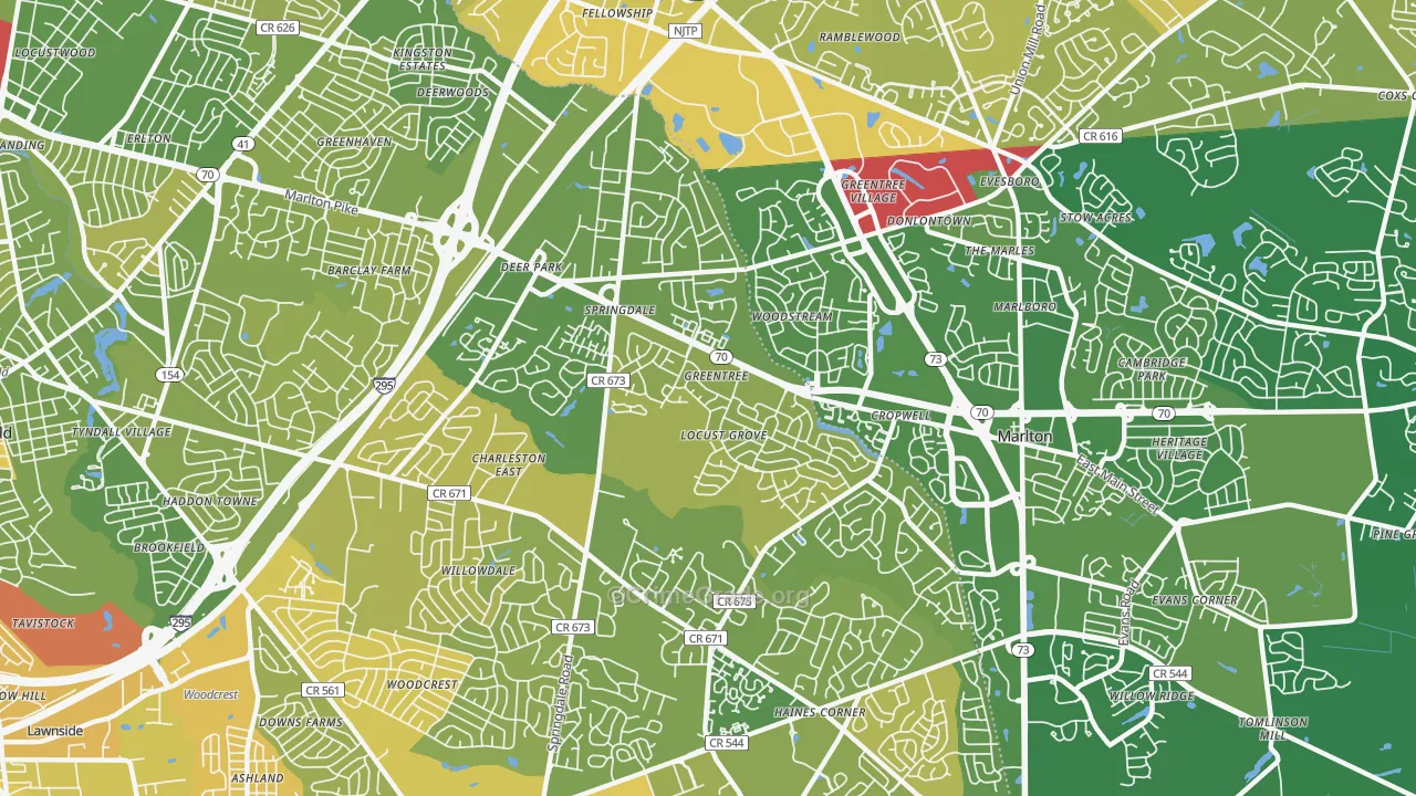 Greentree, NJ Map of Murder Rates