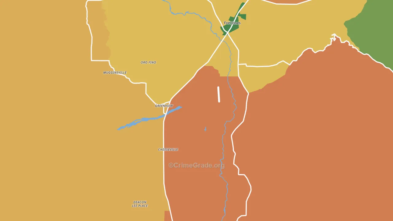 Greenview, CA Map of Murder Rates