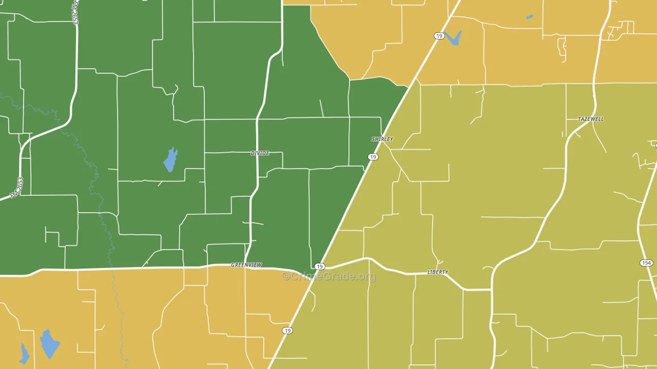 Greenview, TX Map of Murder Rates