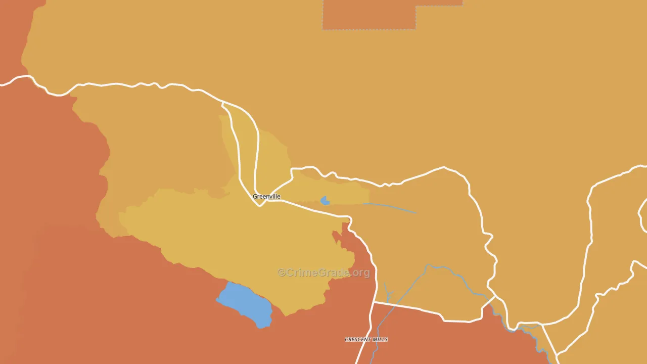 Greenville, CA Map of Murder Rates