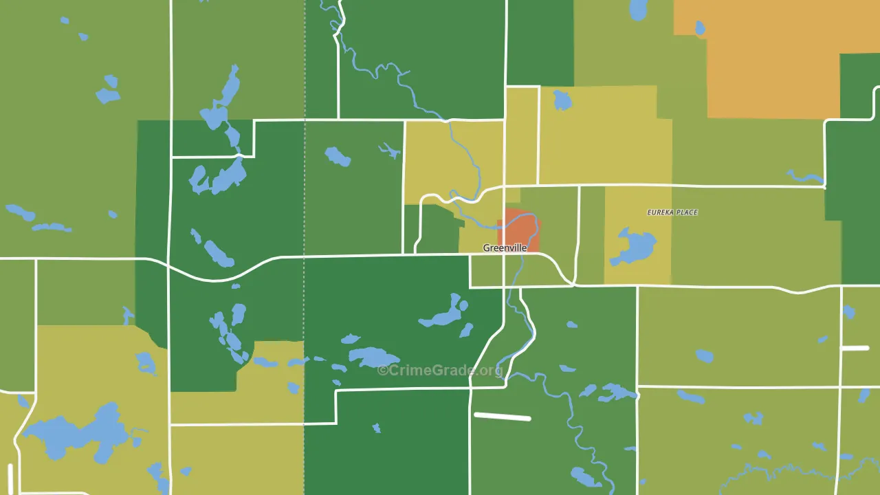 Greenville, MI Map of Murder Rates