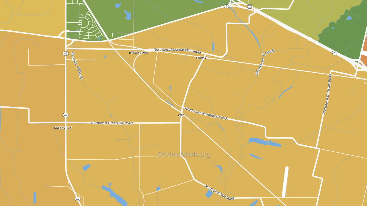 Greenville, OR Map of Murder Rates