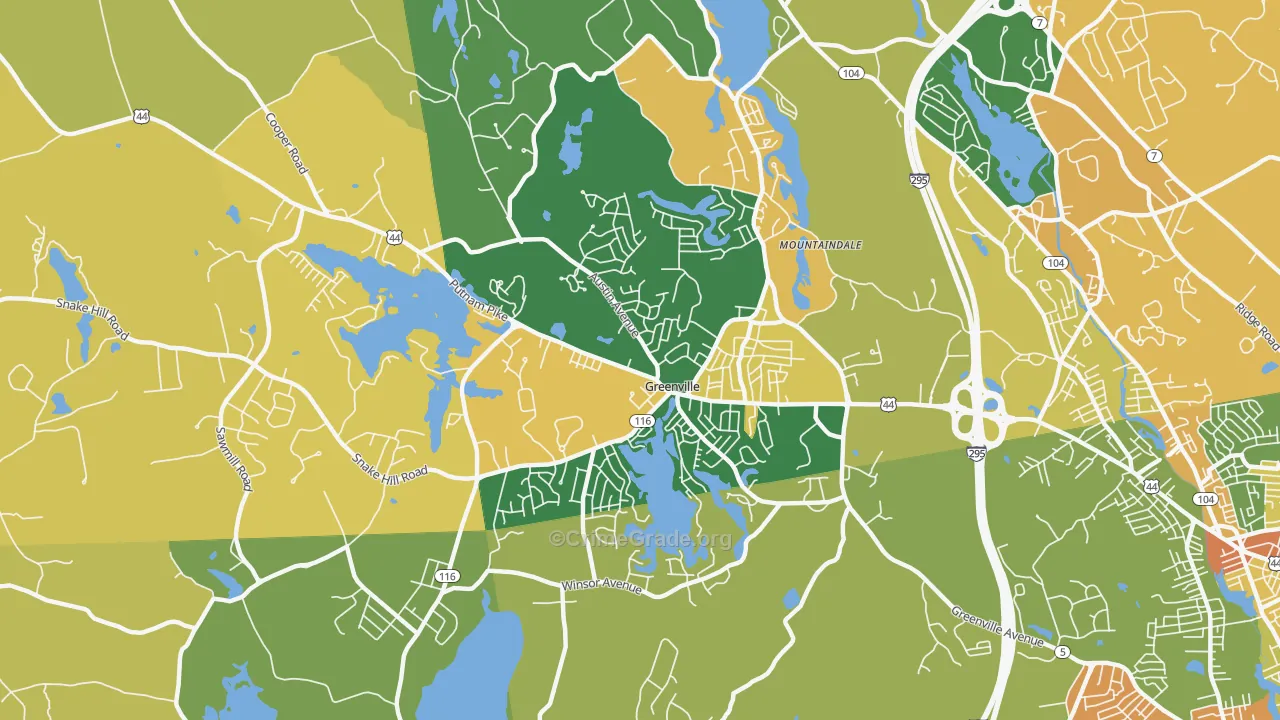 Greenville, RI Map of Murder Rates