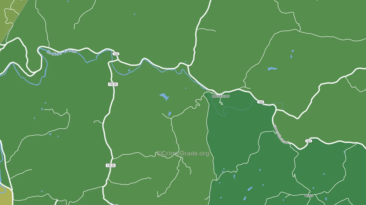 Greenville, WV Map of Murder Rates