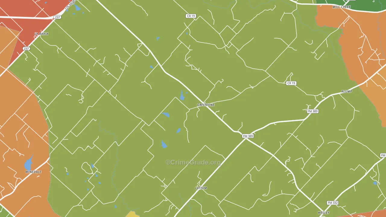Greenvine, TX Map of Murder Rates