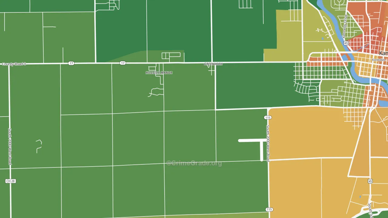 Greenwich, IL Map of Murder Rates