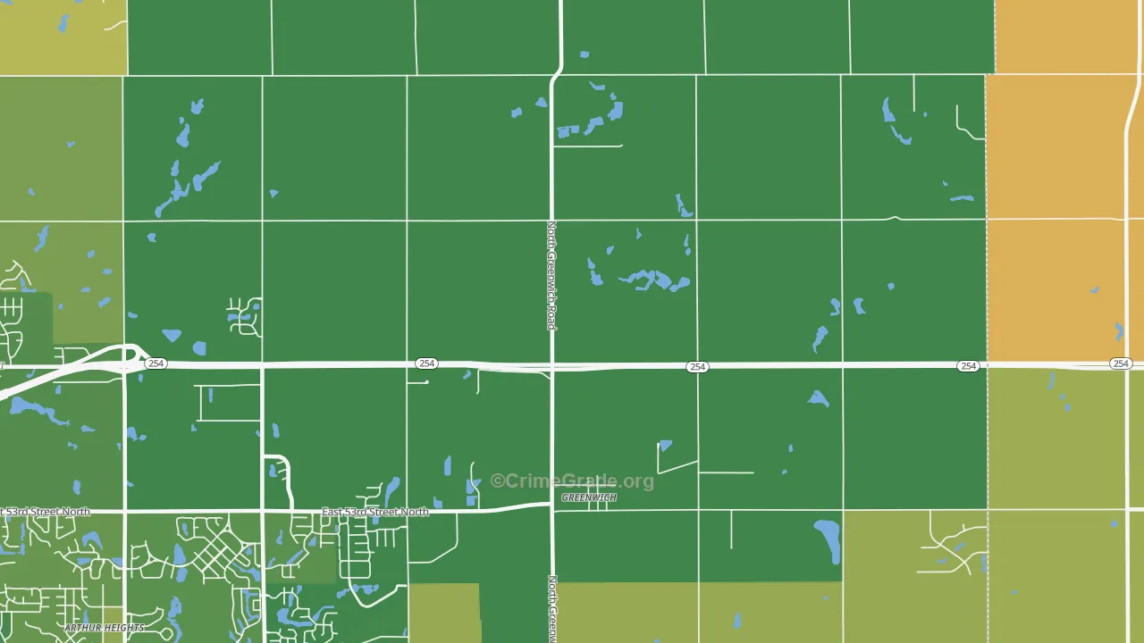 Greenwich, KS Map of Murder Rates