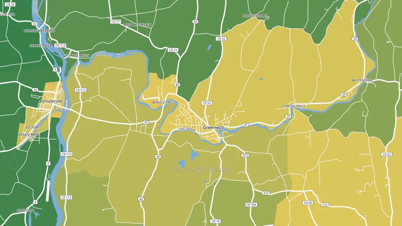 Greenwich, NY Map of Murder Rates