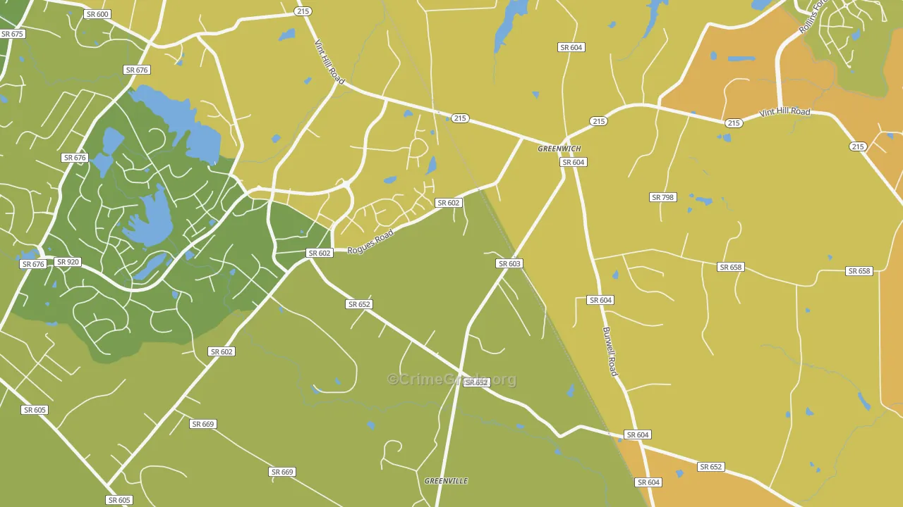 Greenwich, VA Map of Murder Rates