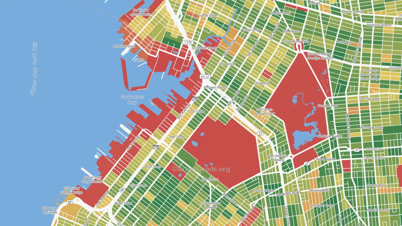 Greenwood, Brooklyn, NY Map of Murder Rates
