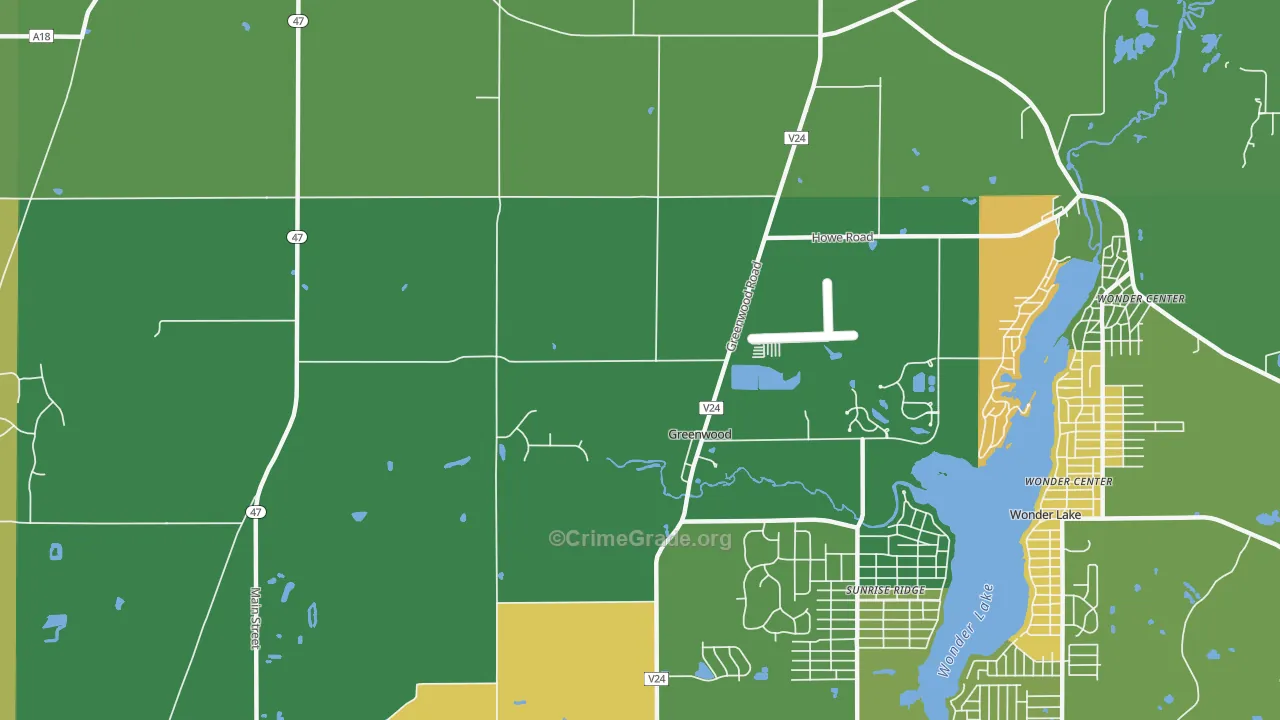 Greenwood, IL Map of Murder Rates