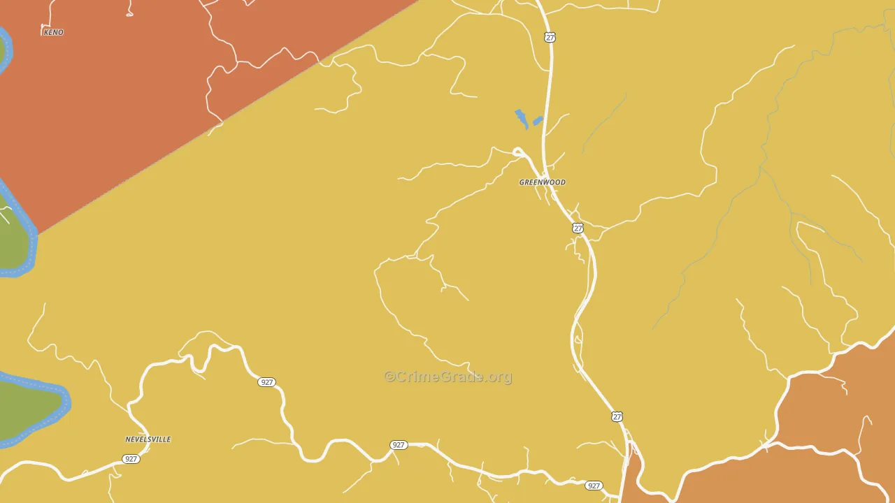 Greenwood, KY Map of Murder Rates