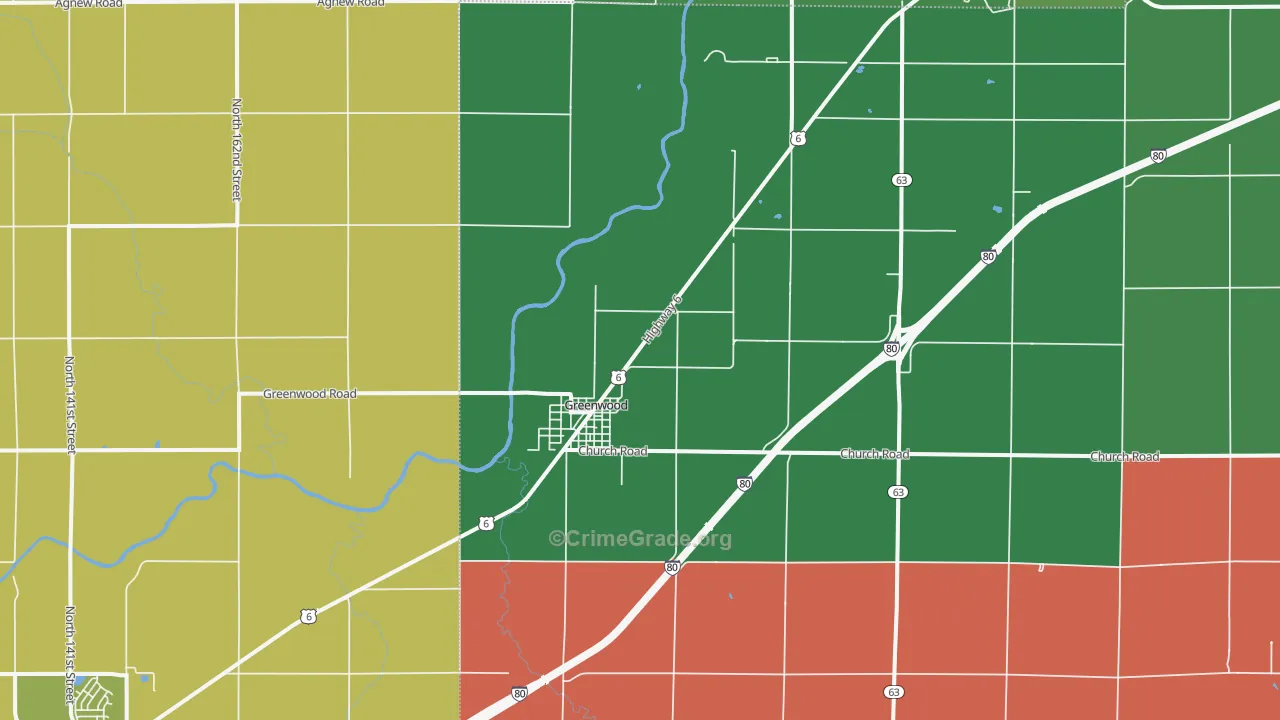 Greenwood, NE Map of Murder Rates