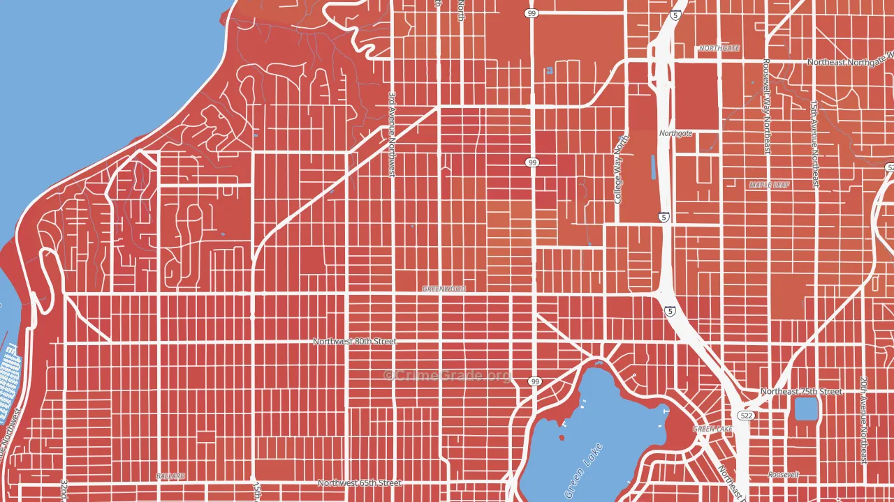 Greenwood, Seattle, WA Map of Murder Rates