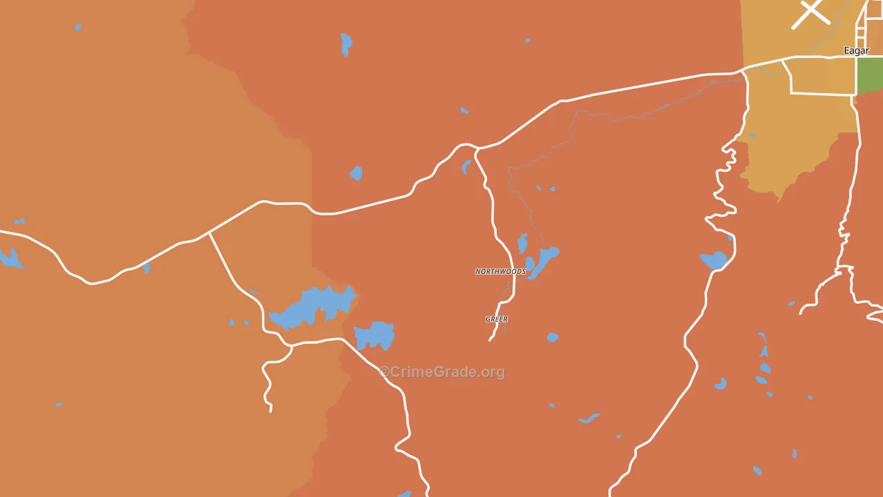 Greer, AZ Map of Murder Rates