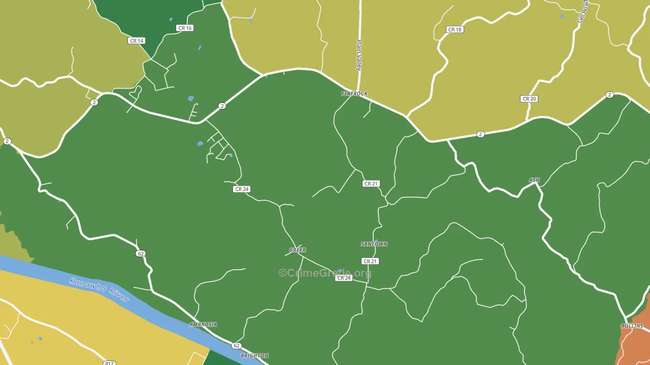 Greer, WV Map of Murder Rates