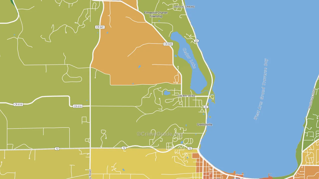 Greilickville, MI Map of Murder Rates