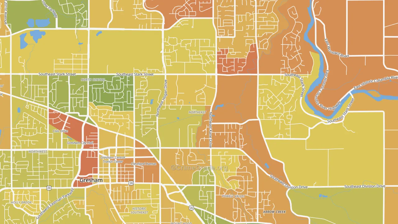 Gresham-Northeast, Gresham, OR Map of Murder Rates