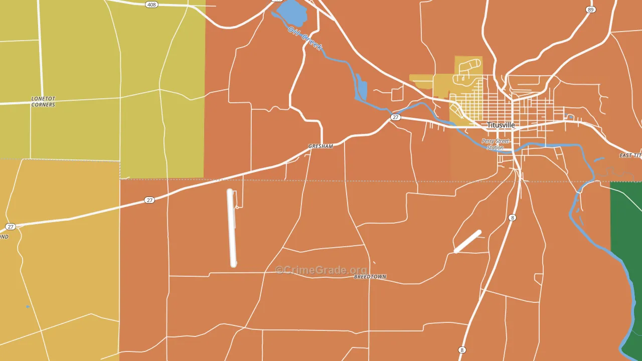 Gresham, PA Map of Murder Rates