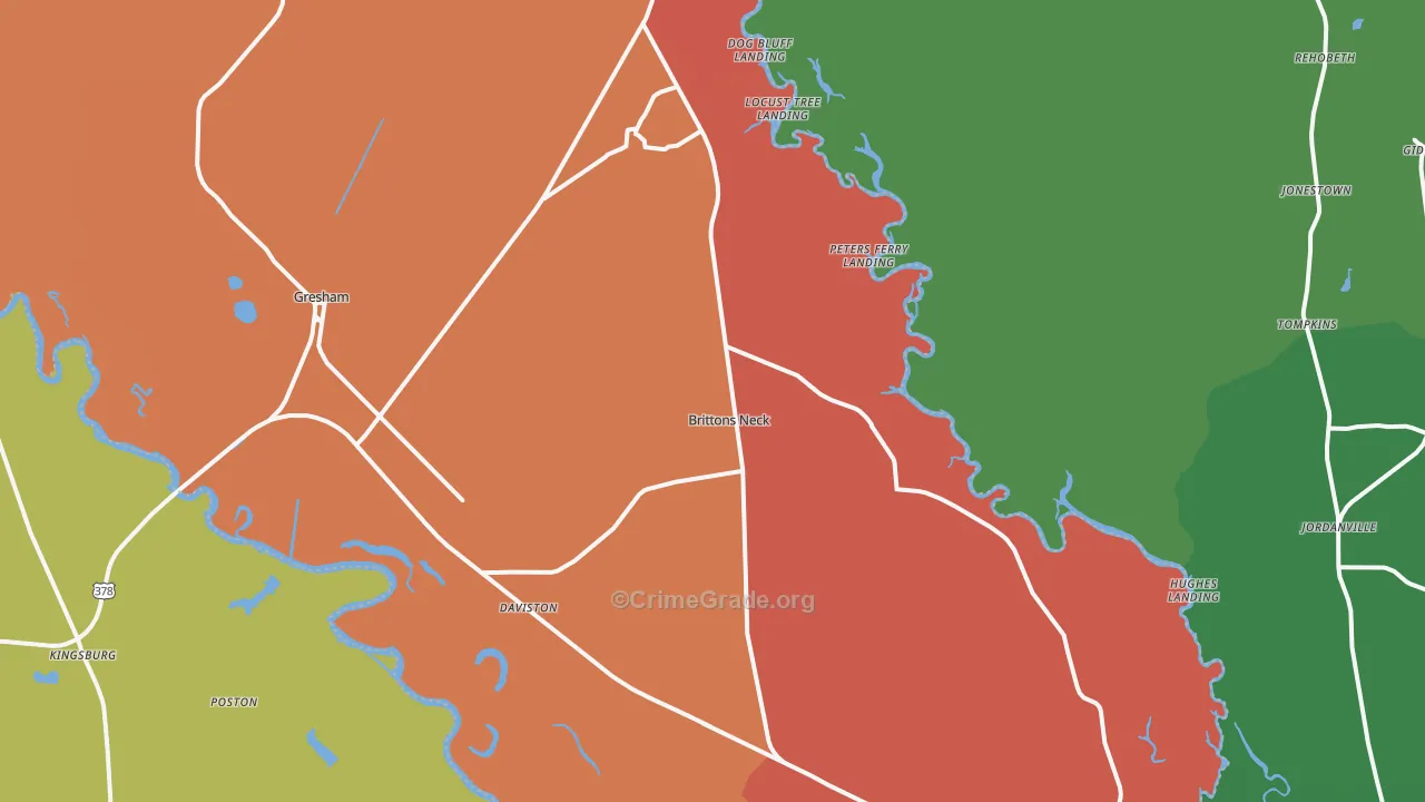 Gresham, SC Map of Murder Rates