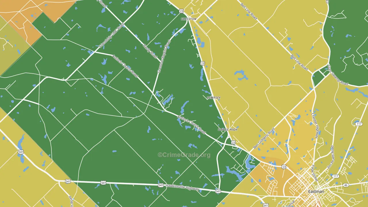 Gresston, GA Map of Murder Rates