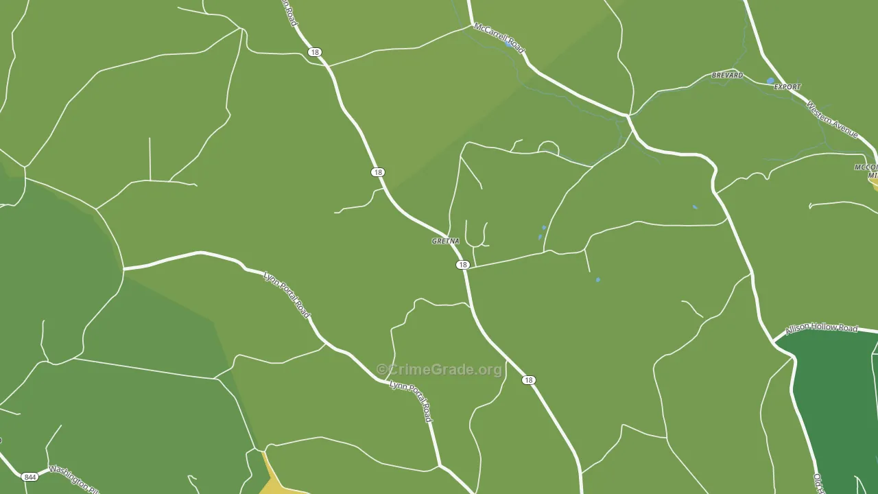Gretna, PA Map of Murder Rates