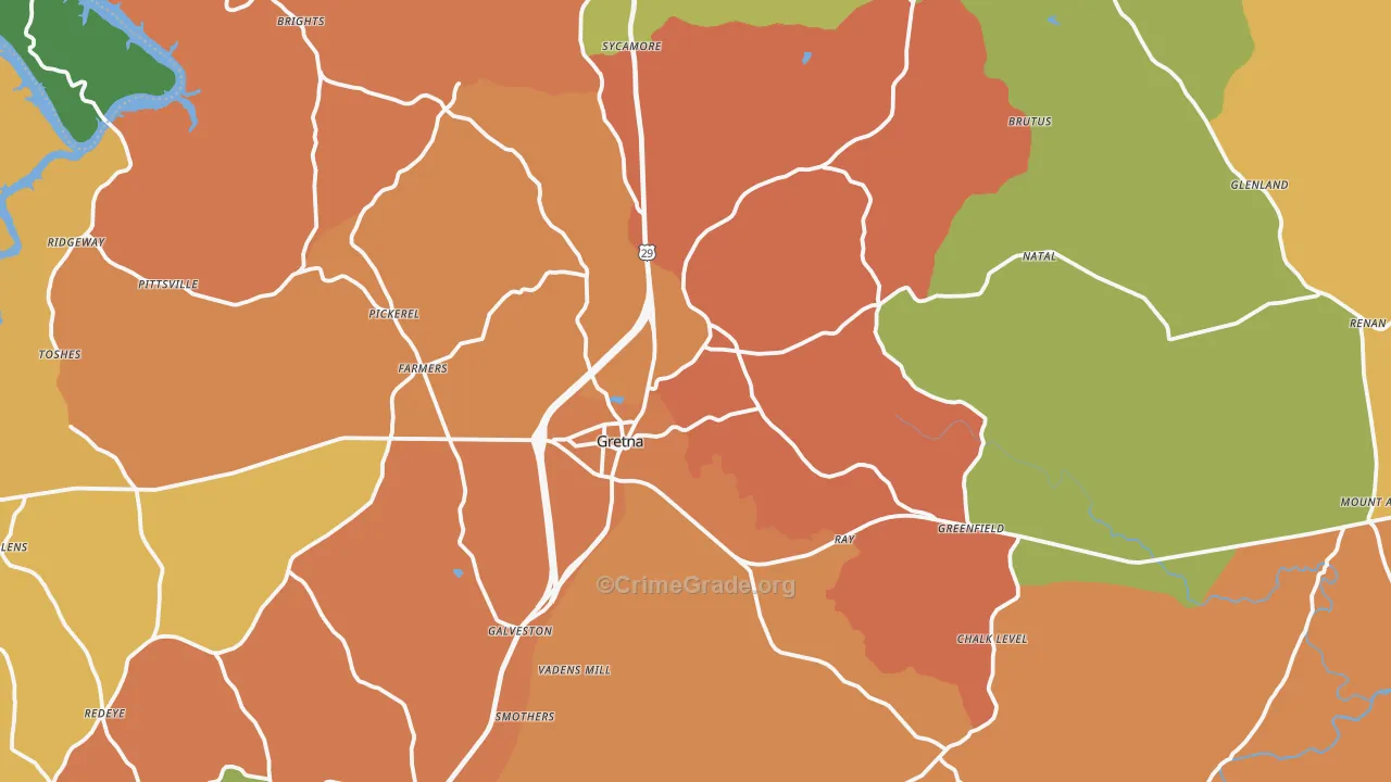 Gretna, VA Map of Murder Rates
