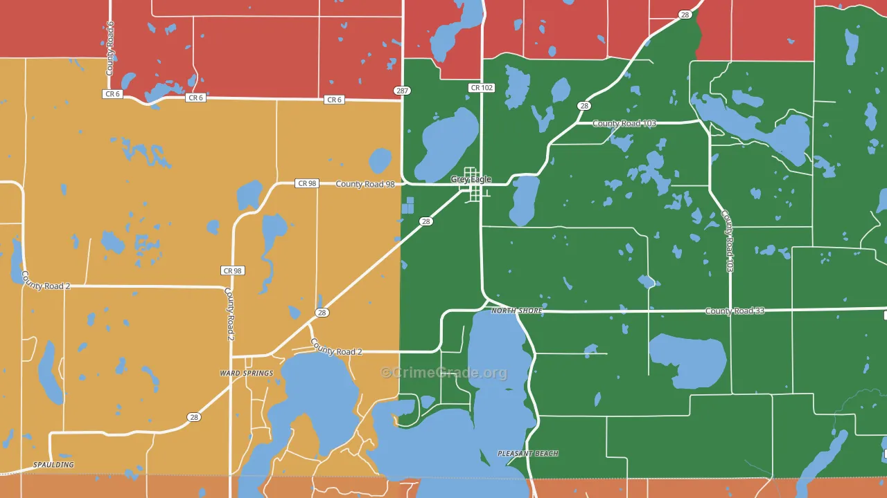 Grey Eagle, MN Map of Murder Rates