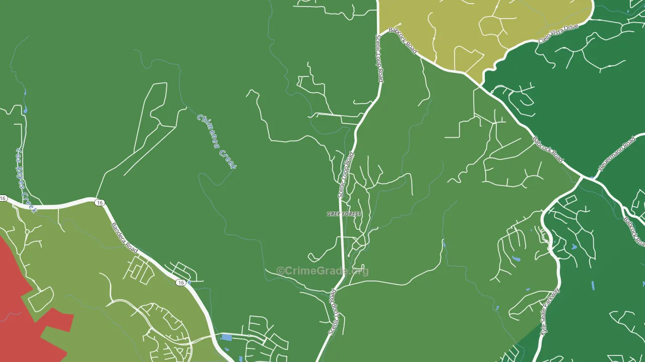 Grey Forest, TX Map of Murder Rates