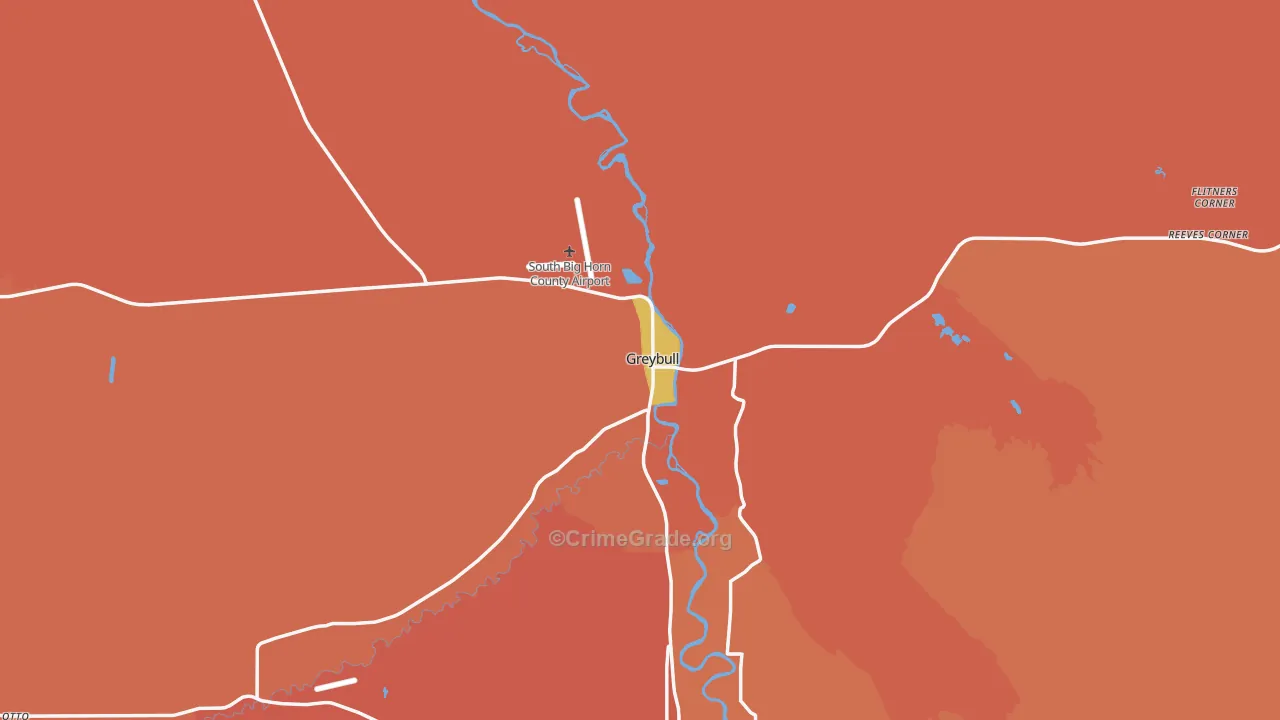 Greybull, WY Map of Murder Rates