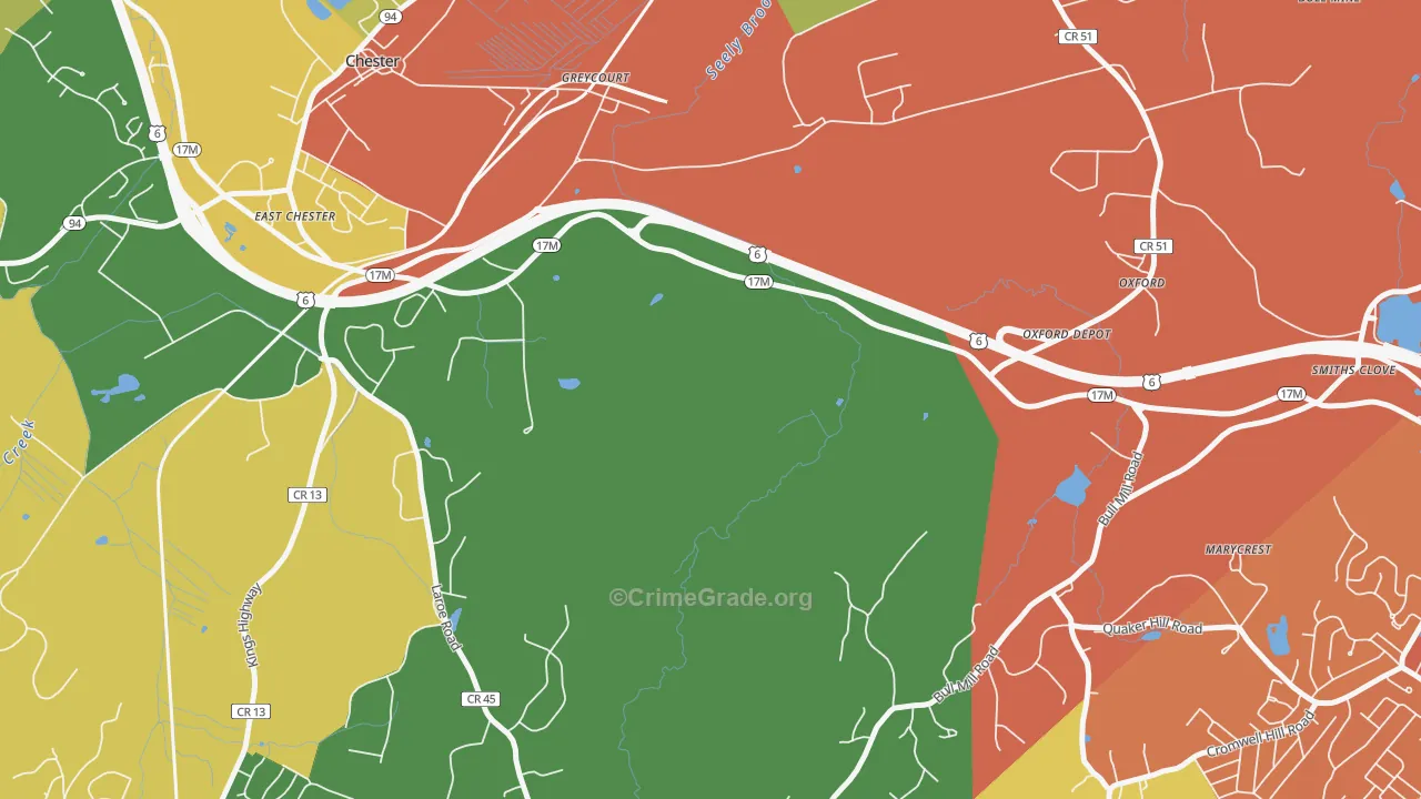 Greycourt, NY Map of Murder Rates
