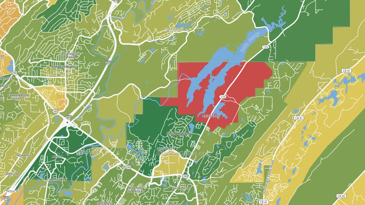 Greystone, Birmingham, AL Map of Murder Rates
