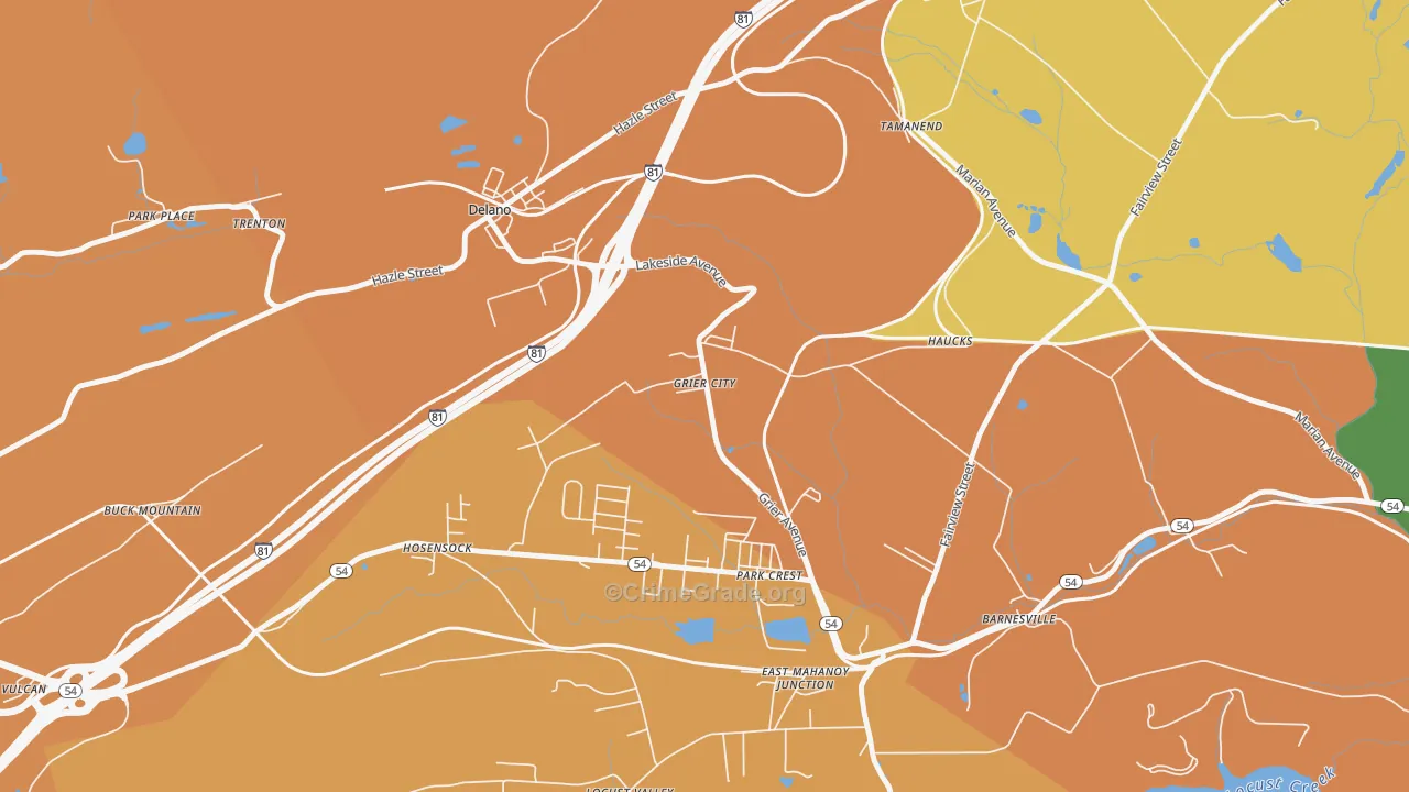 Grier City, PA Map of Murder Rates
