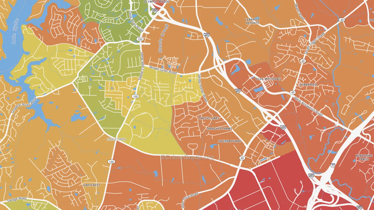 Griers Fork, Charlotte, NC Map of Murder Rates
