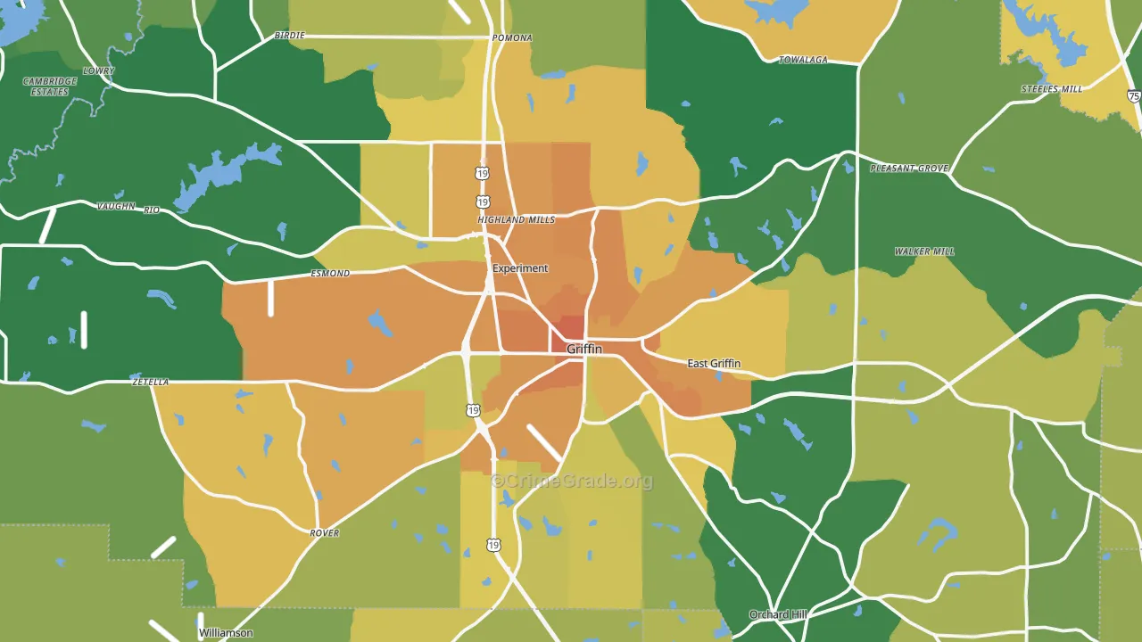 Griffin, GA Map of Murder Rates