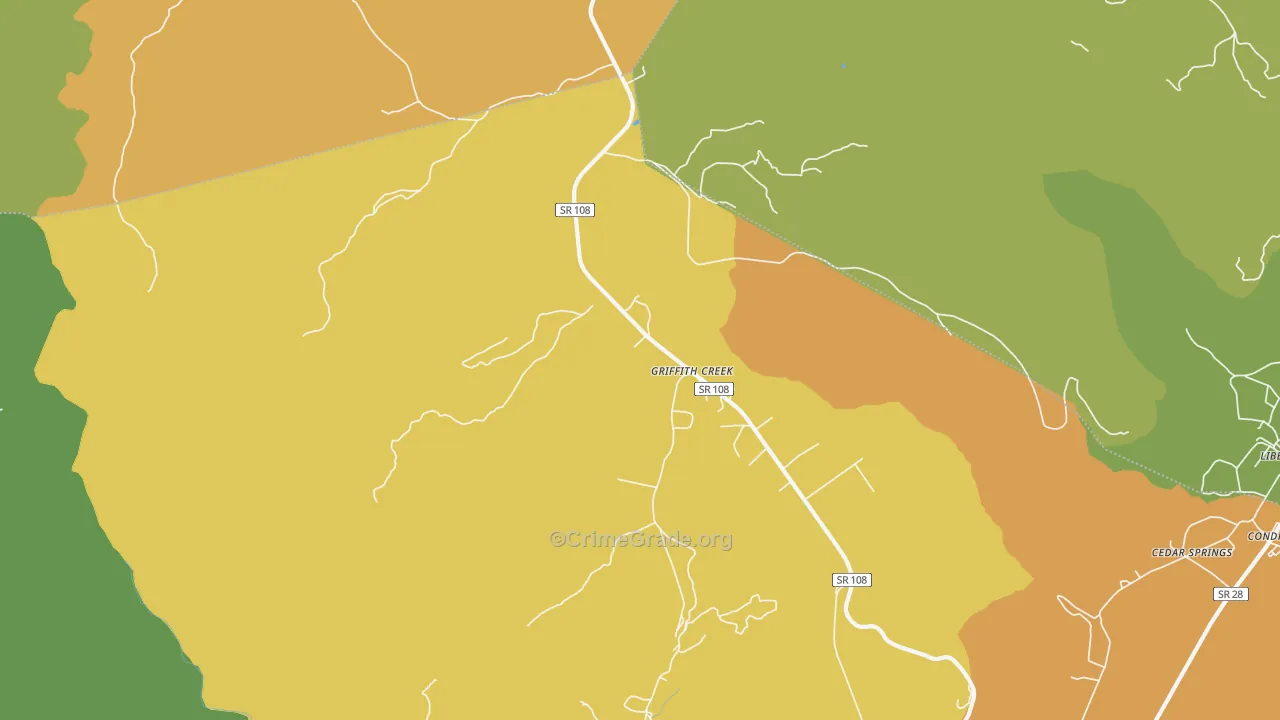 Griffith Creek, TN Map of Murder Rates