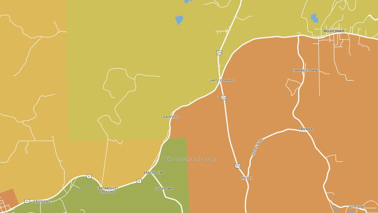 Griffiths, PA Map of Murder Rates