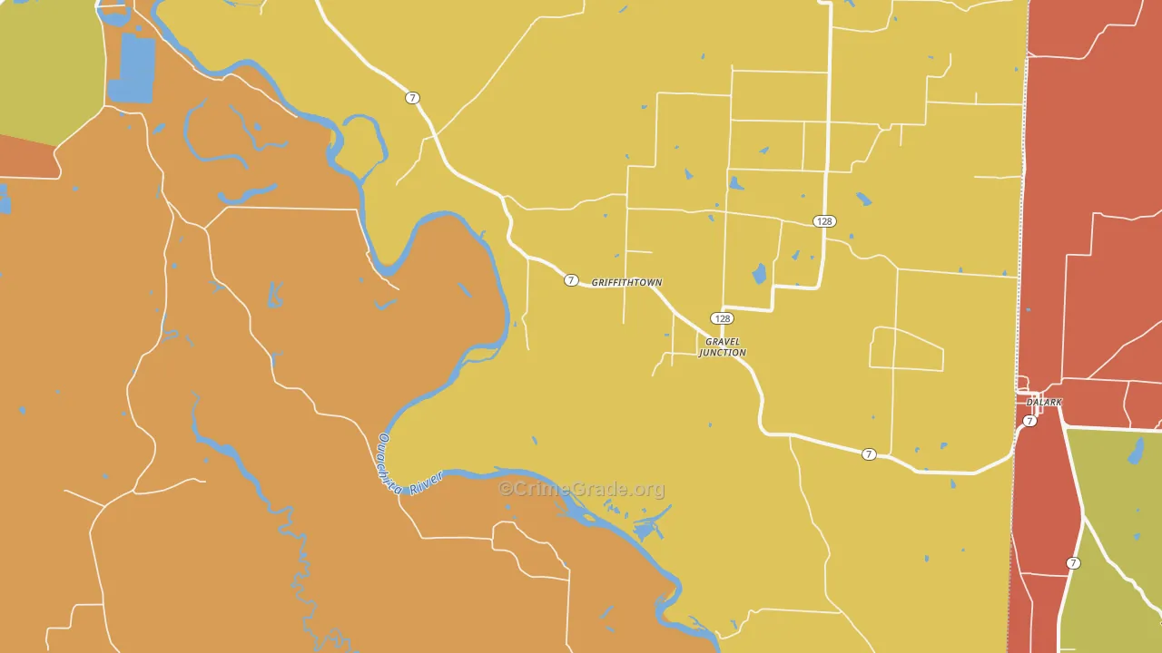Griffithtown, AR Map of Murder Rates