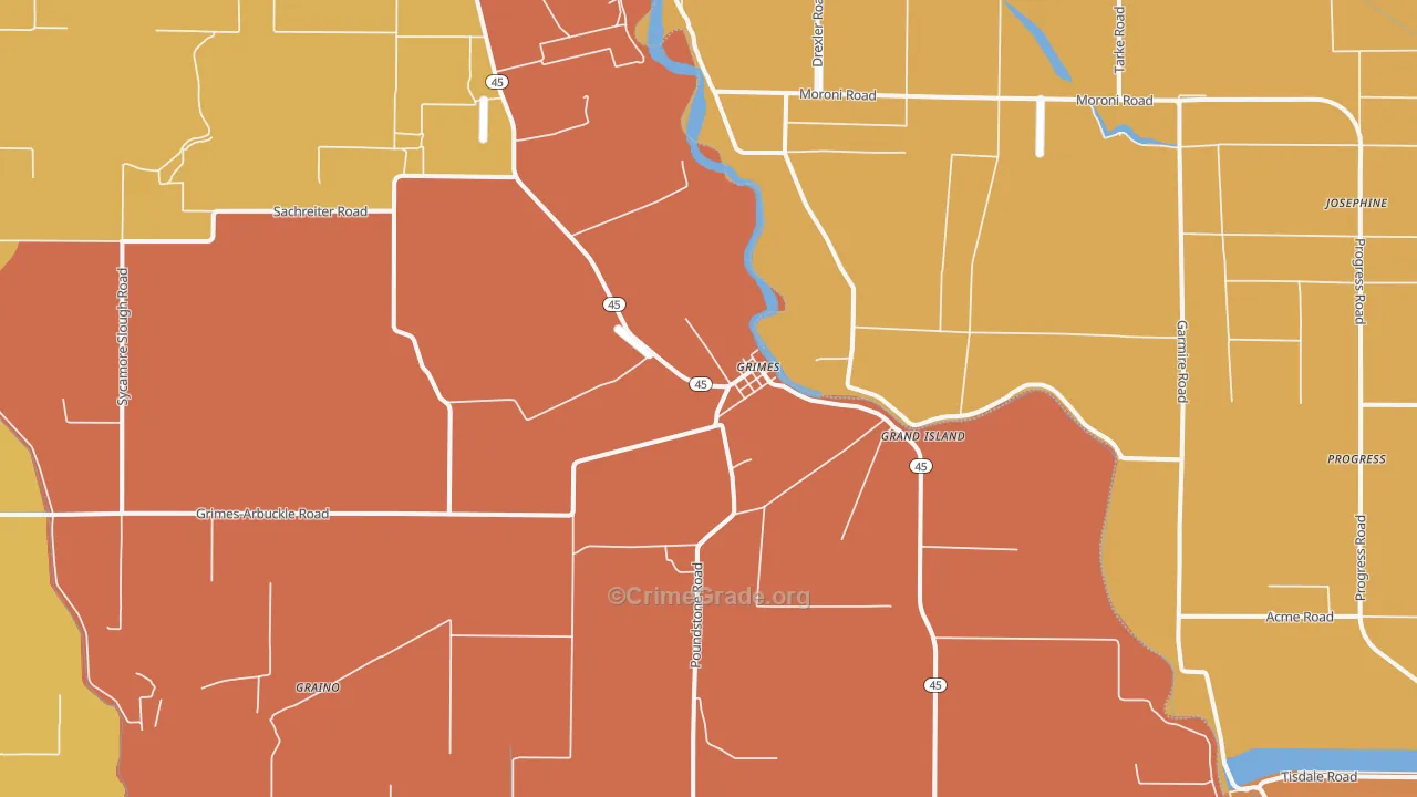 Grimes, CA Map of Murder Rates