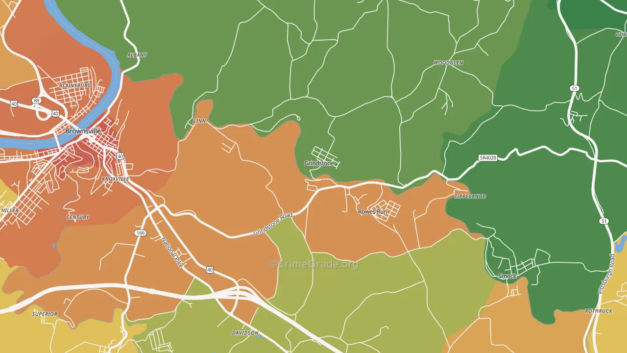 Grindstone, PA Map of Murder Rates