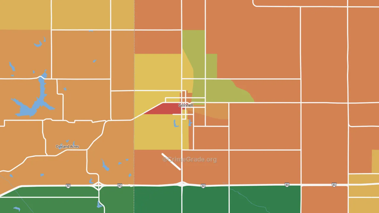 Grinnell, IA Map of Murder Rates