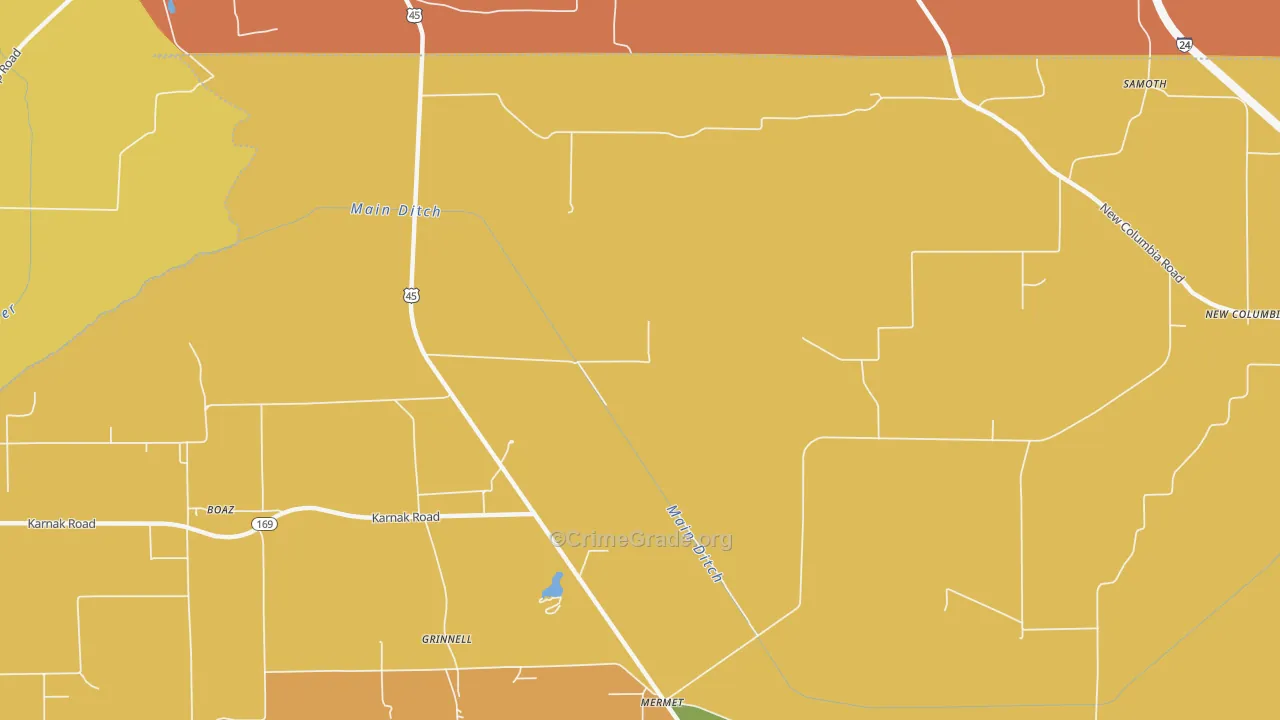 Grinnell, IL Map of Murder Rates
