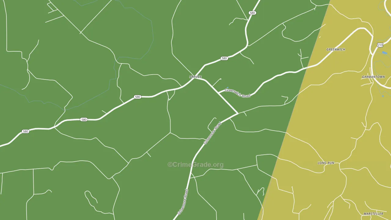 Grisemore, PA Map of Murder Rates