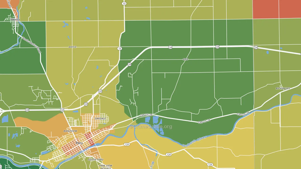 Grissom Arb, IN Map of Murder Rates