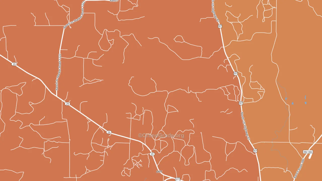 Grit, TX Map of Murder Rates