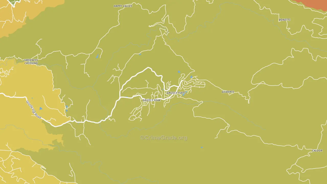 Grizzly Flats, CA Map of Murder Rates