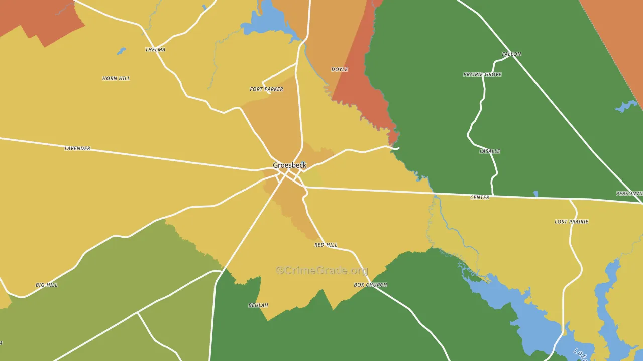 Groesbeck, TX Map of Murder Rates